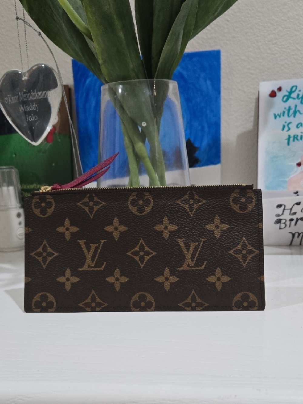 Louis Vuitton Monogram Zip Pouch - Brown/Tan with Gold Hardware - Picture 8 of 10